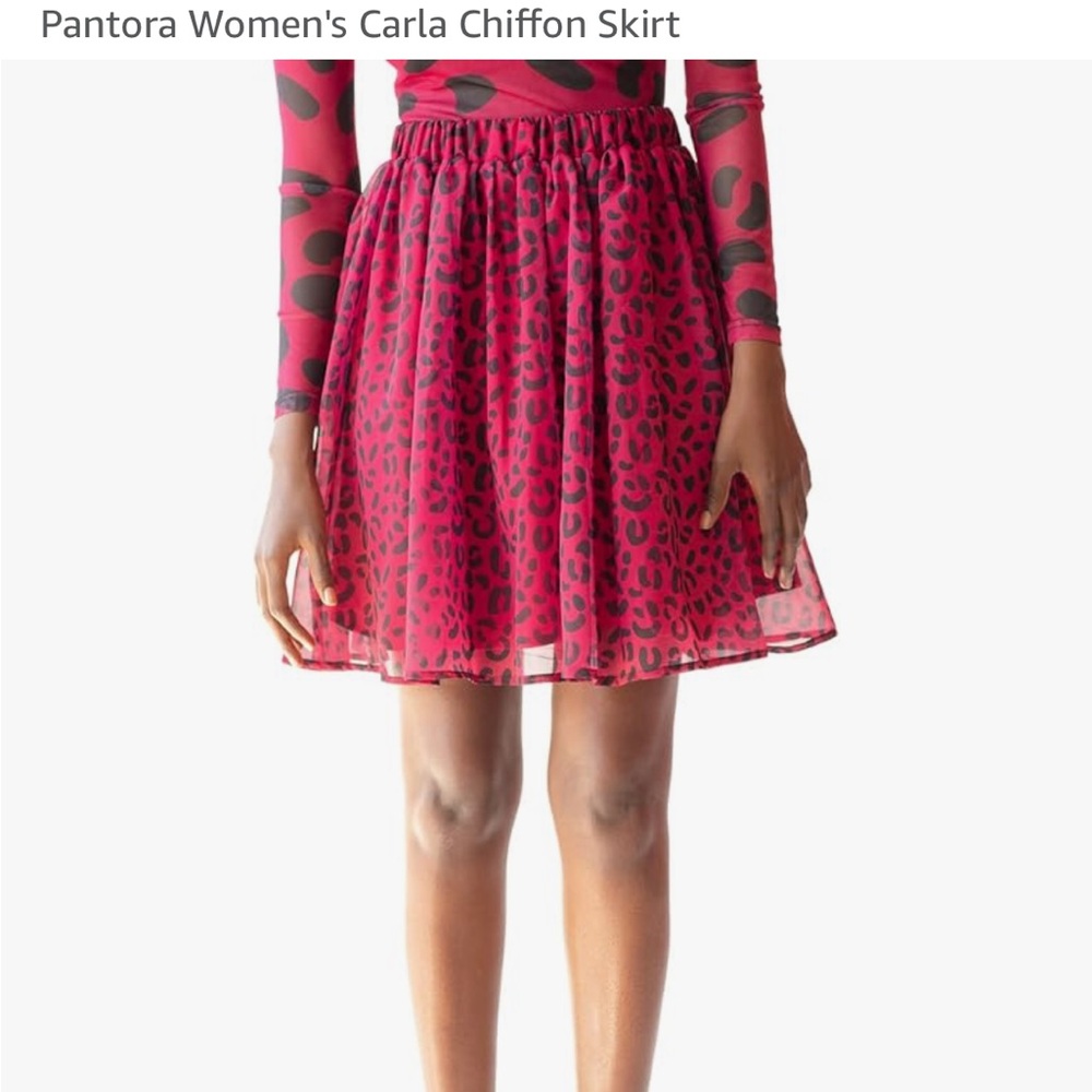 Pink Leopard Print Skirt